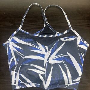 Fabletics Blue and White Sports bra Tank Top